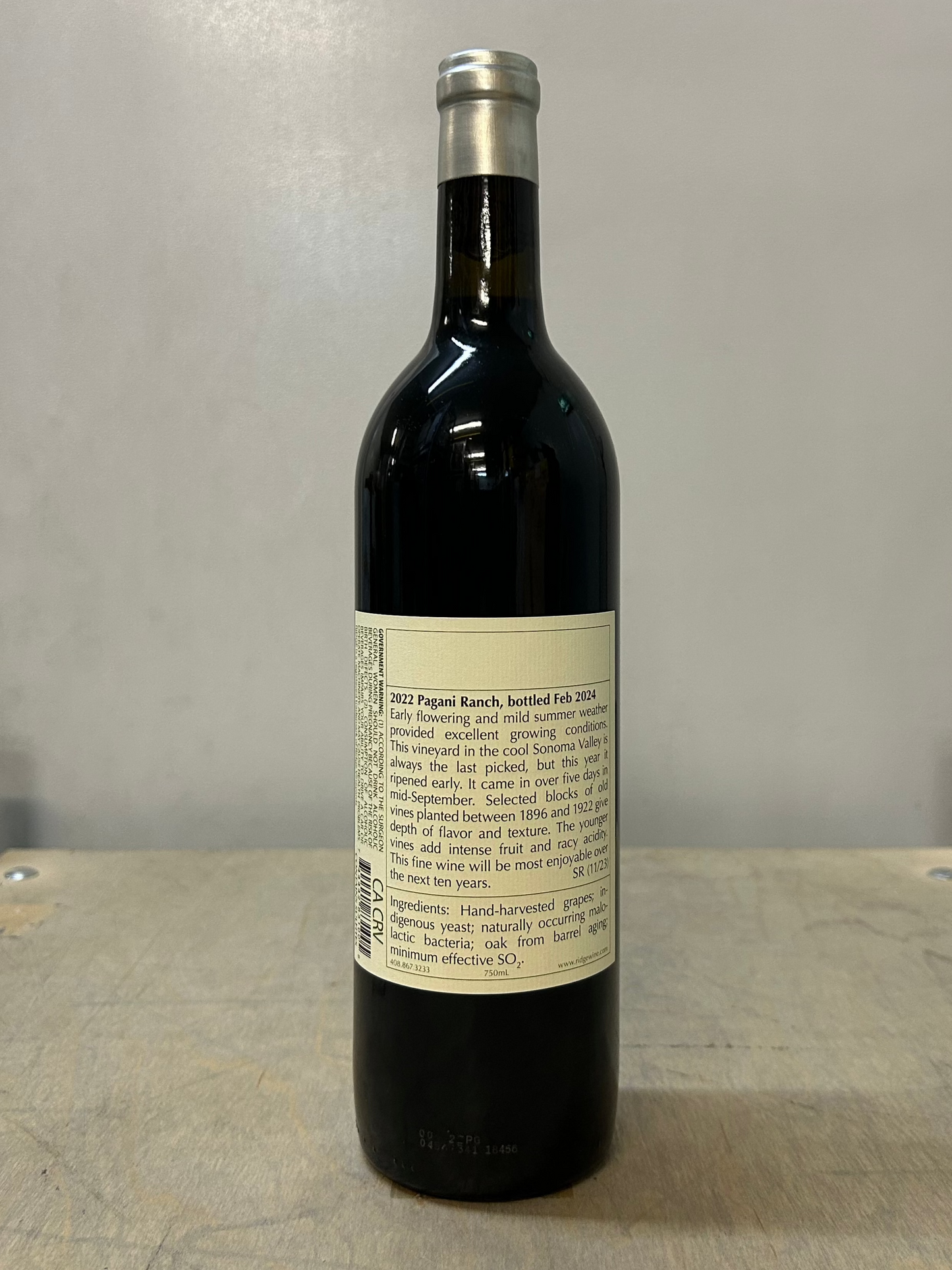 2022 Ridge Pagani Ranch Zinfandel
