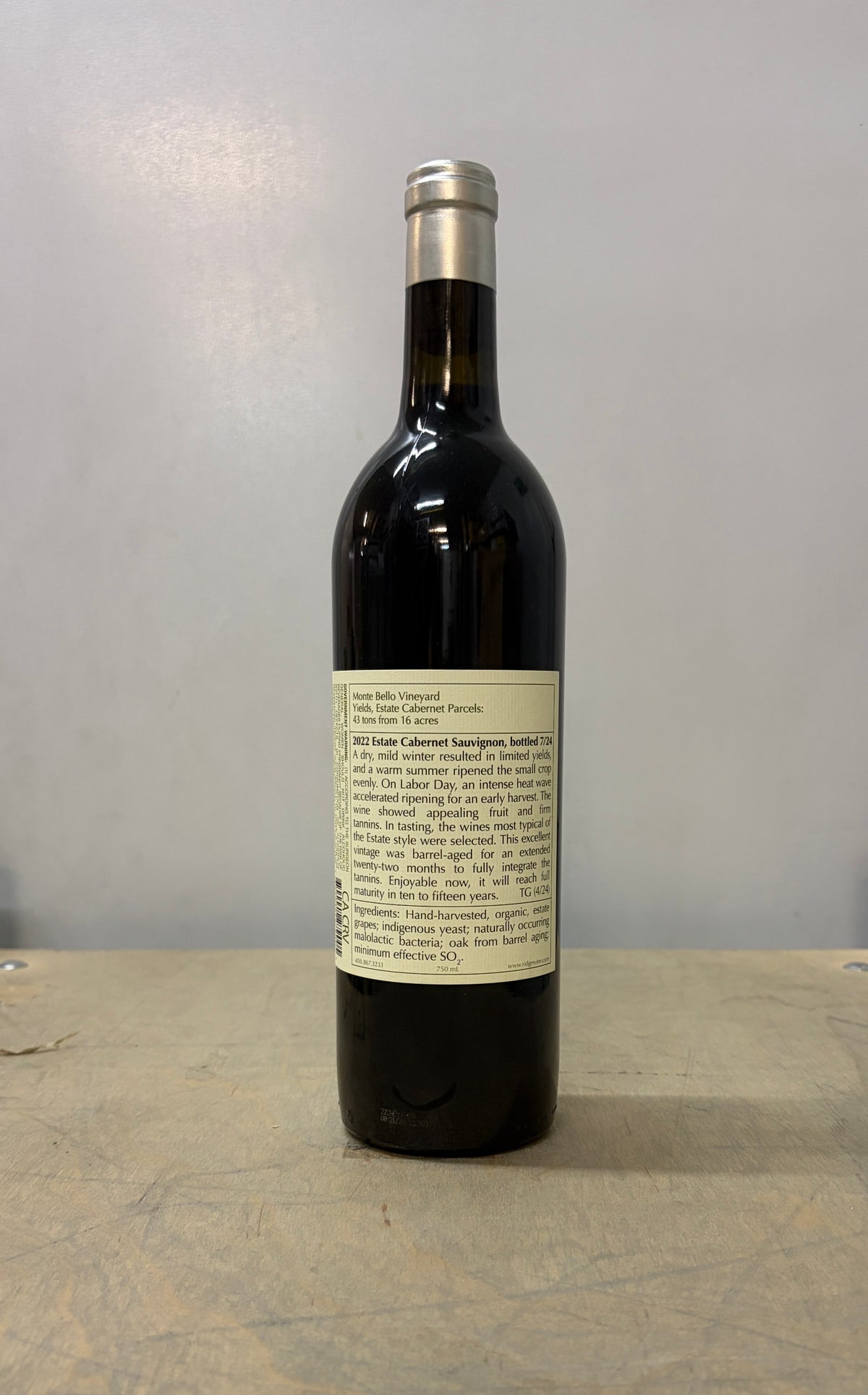 2022 Ridge Cabernet Sauvignon Estate