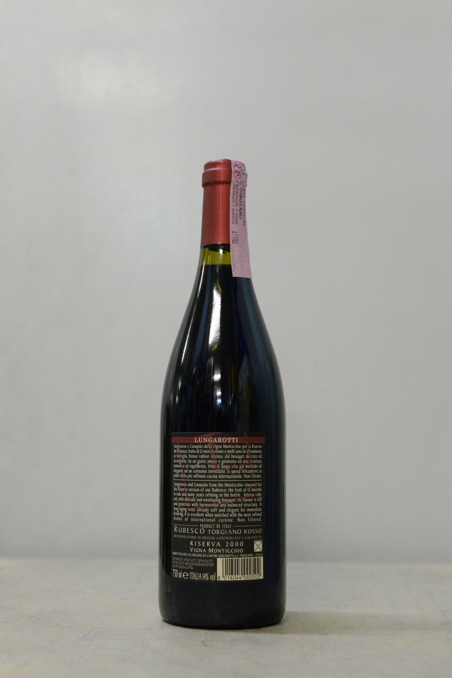 2000 Lungarotti Rosso di Torgiano DOCG Rubesco Riserva Vigna Monticchio